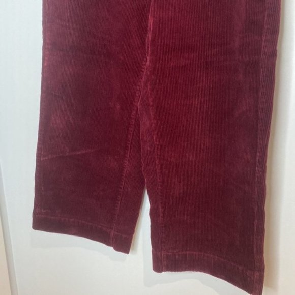Addition Elle Women Red Wine Corduroy Wide Crop Leg Pant Size 10 - Picture 6 of 16